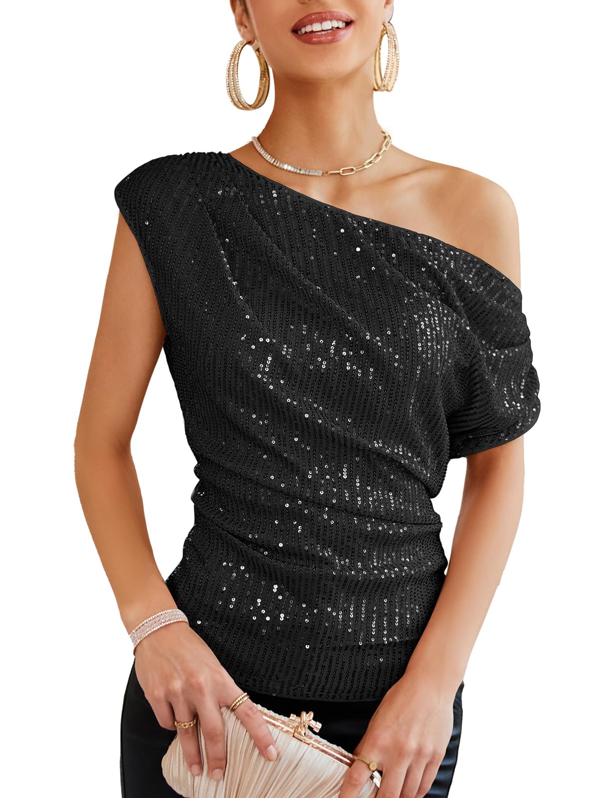 Ladies sequin evening tops online