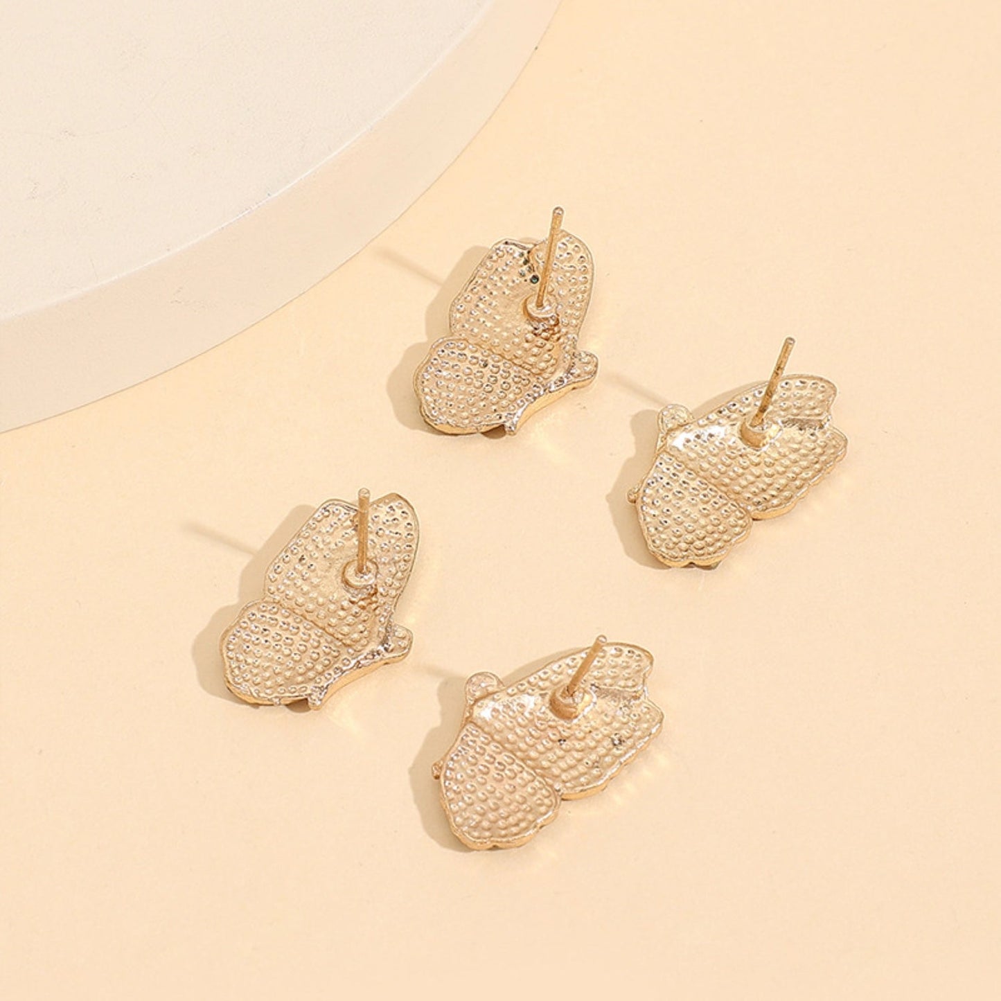 2 Piece Rhinestone Alloy Butterfly Stud Earrings - Bella Blue Styles