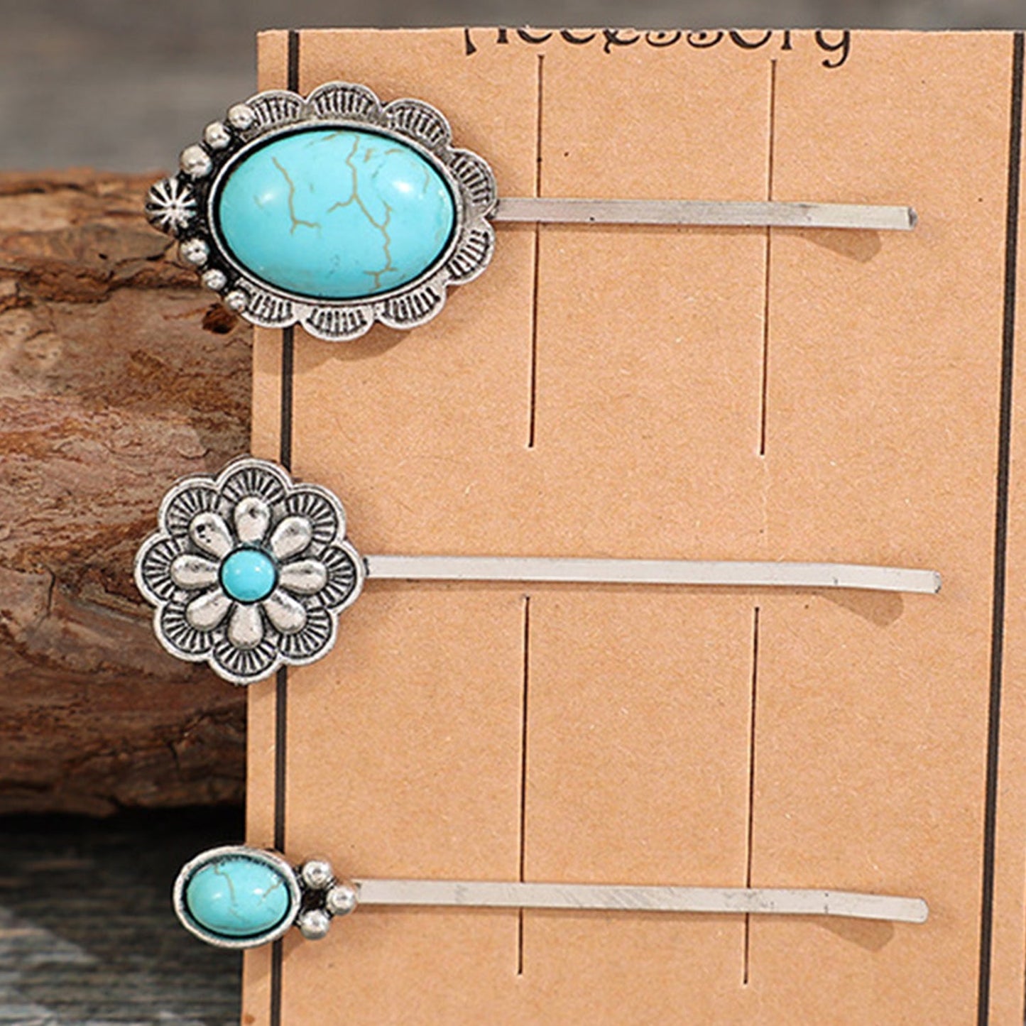 3 PCS/Set Artificial Turquoise Hair Pins - Bella Blue Styles