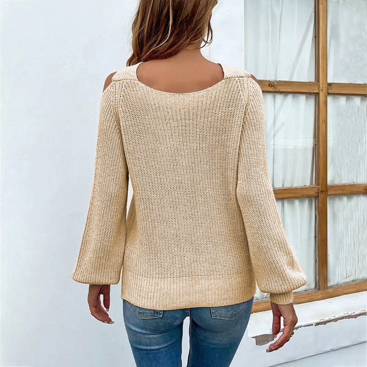 Tori Crisscross Cold-Shoulder Sweater