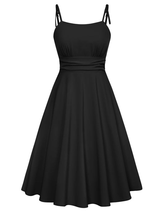 Belle Poque Black Cocktail Dress for Women Classy Elegant Tea Party Dress Cute Flowy Swing Dress XXL