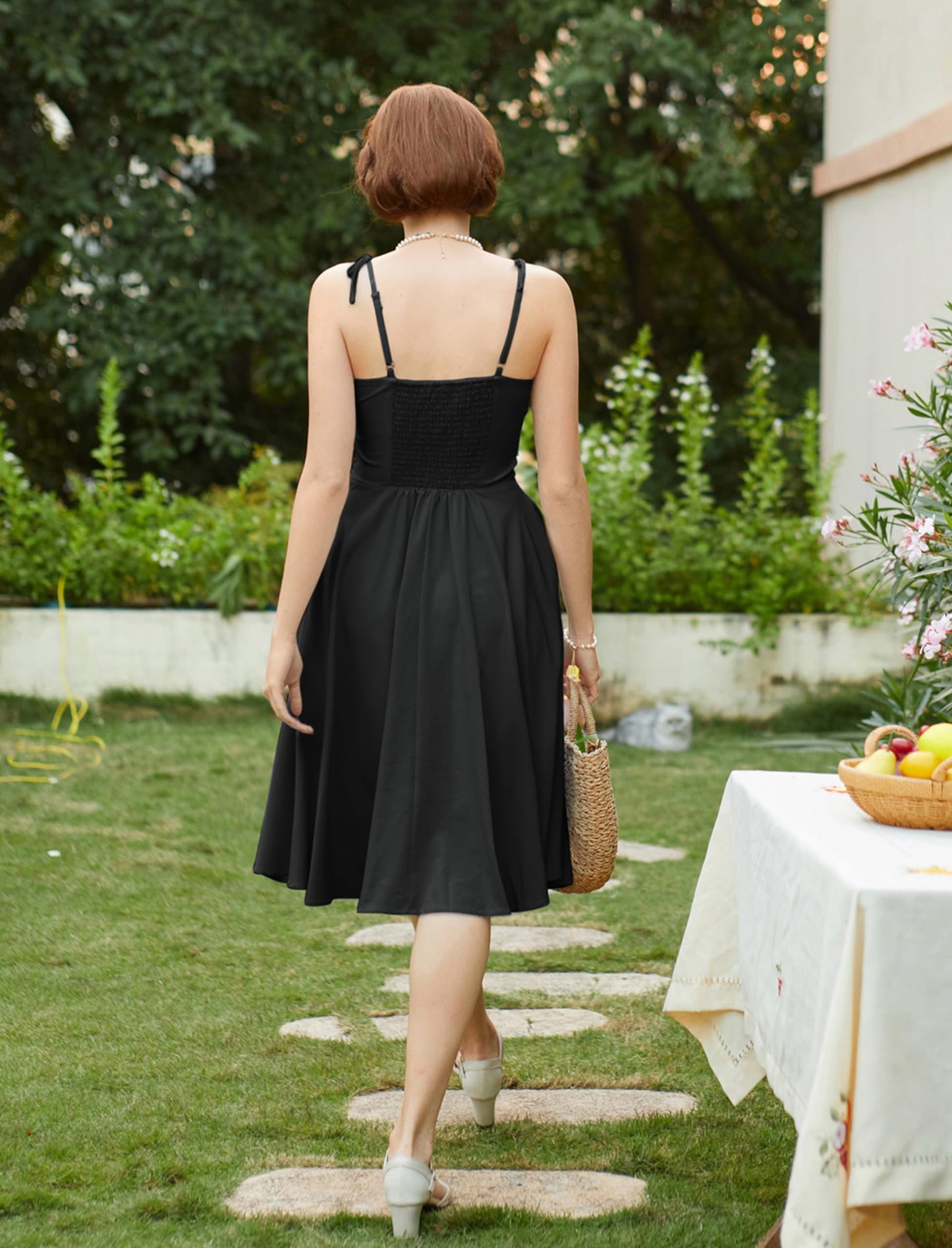 Belle Poque Black Cocktail Dress for Women Classy Elegant Tea Party Dress Cute Flowy Swing Dress XXL