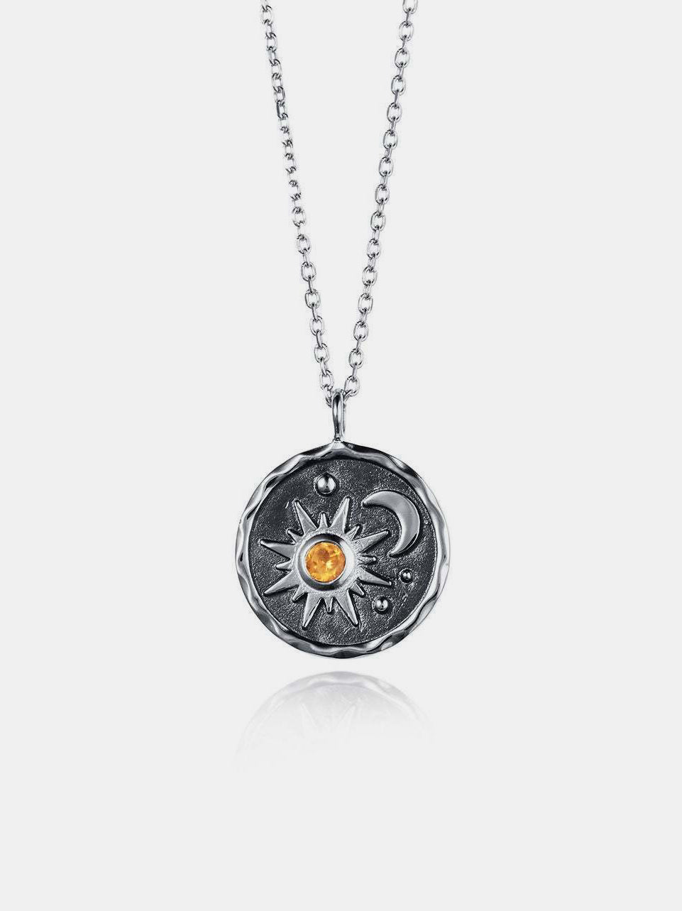 Alloy Inlaid Zircon Sun & Moon Necklace - Bella Blue Styles