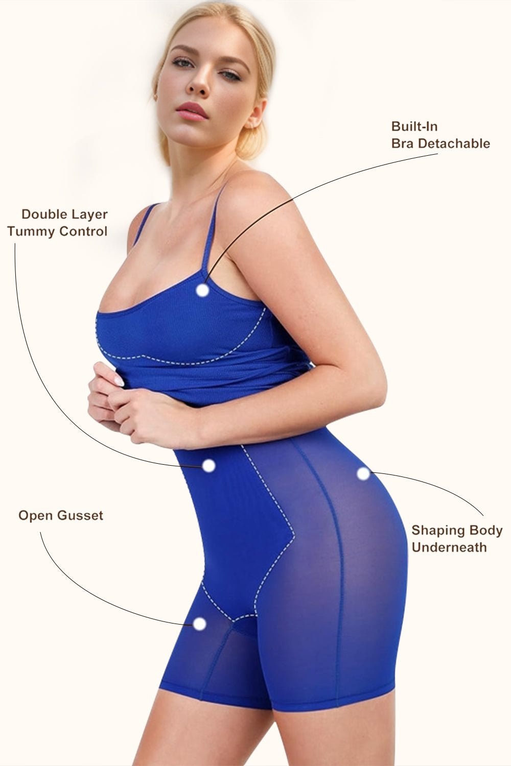 Basic Bae Full Size Built - In Shapewear Scoop Neck Sleeveless Dress - Bella Blue Styles