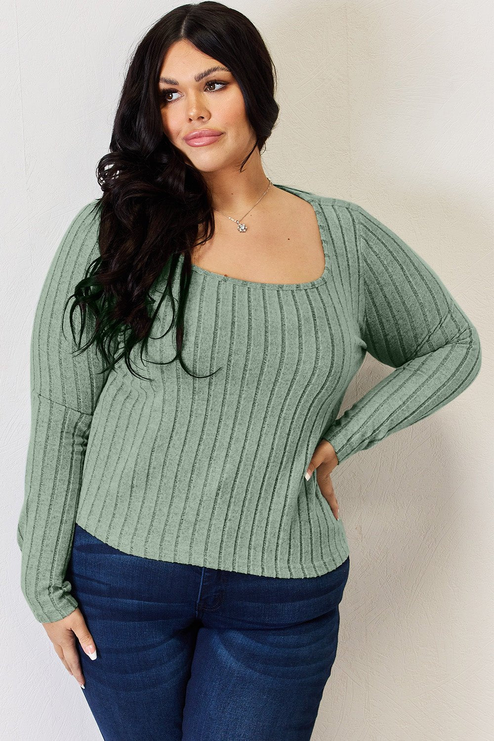 Basic Bae Full Size Ribbed Long Sleeve T-Shirt - Bella Blue Styles