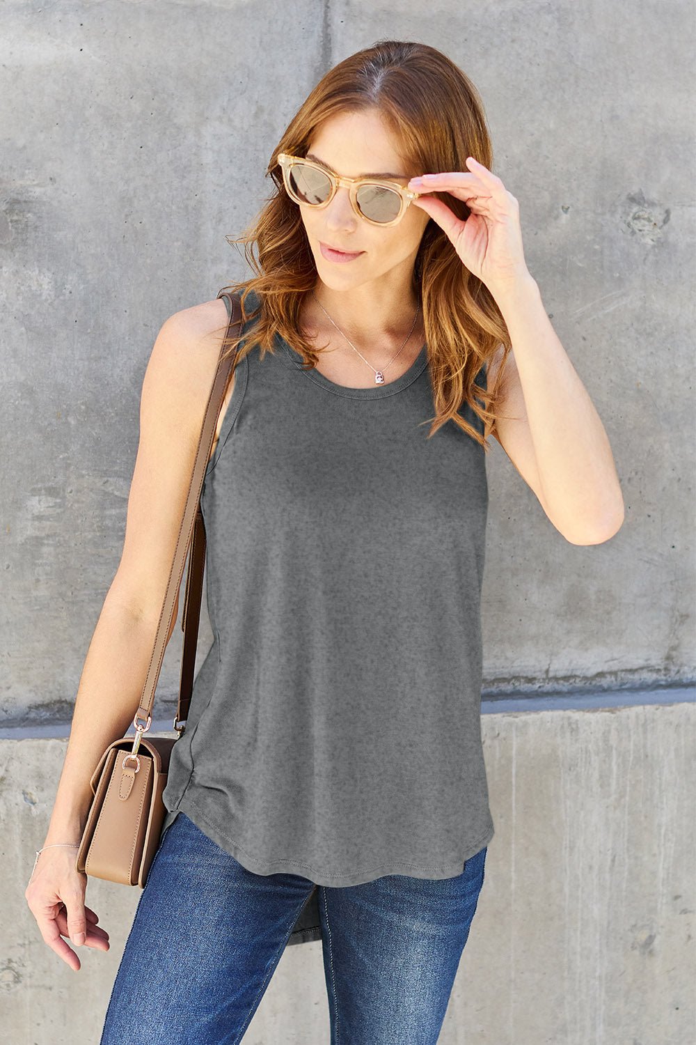 Basic Bae Full Size Round Neck Curved Hem Tank - Bella Blue Styles