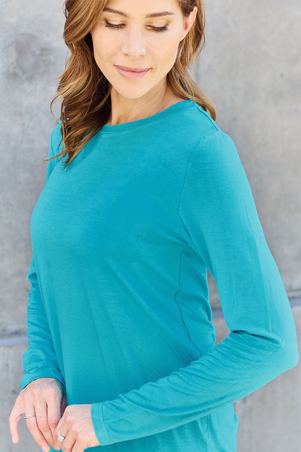 Basic Bae Full Size Round Neck Long Sleeve Top - Bella Blue Styles