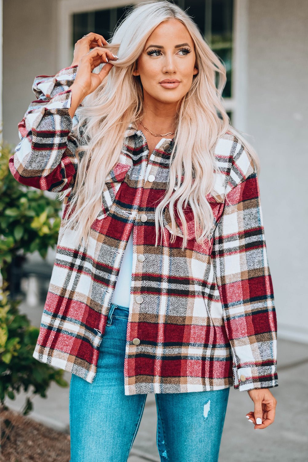 Bestie Plaid Shacket - Bella Blue Styles