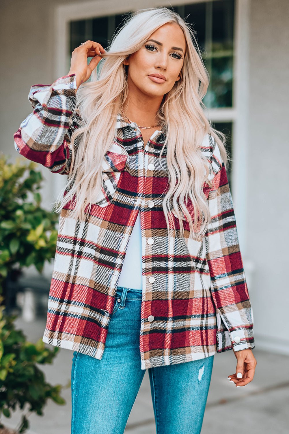 Bestie Plaid Shacket - Bella Blue Styles