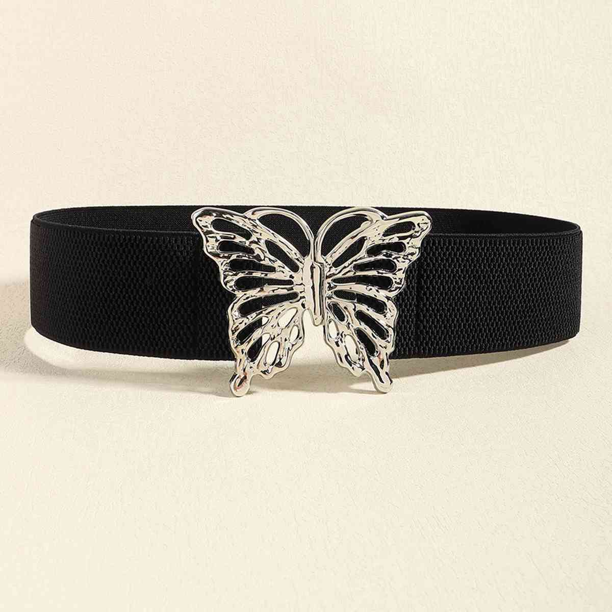 Butterfly Alloy Buckle Elastic Belt - Bella Blue Styles