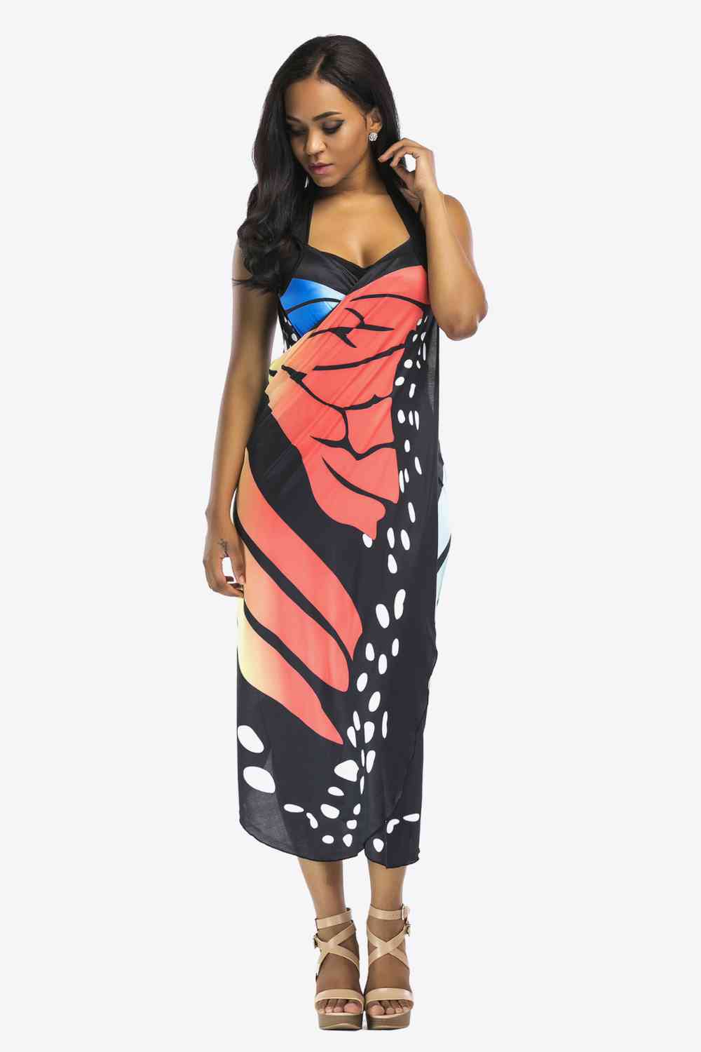 Butterfly Spaghetti Strap Cover Up - Bella Blue Styles