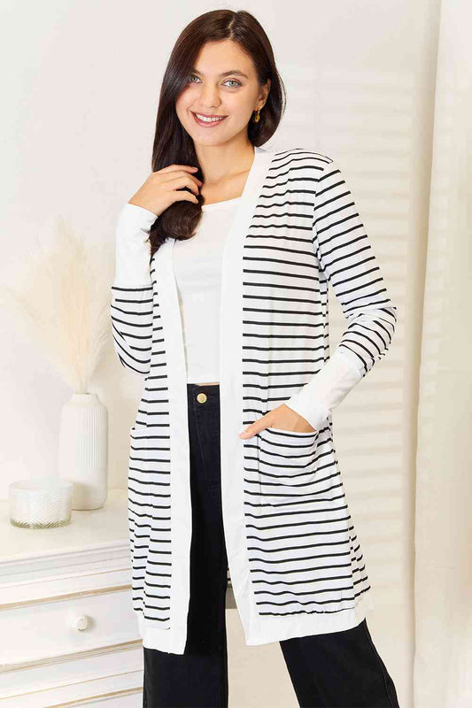 Carolina Striped Open Front Cardigan - Bella Blue Styles