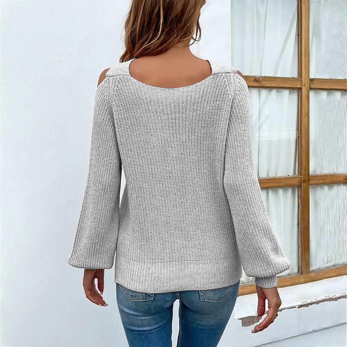 Tori Crisscross Cold-Shoulder Sweater