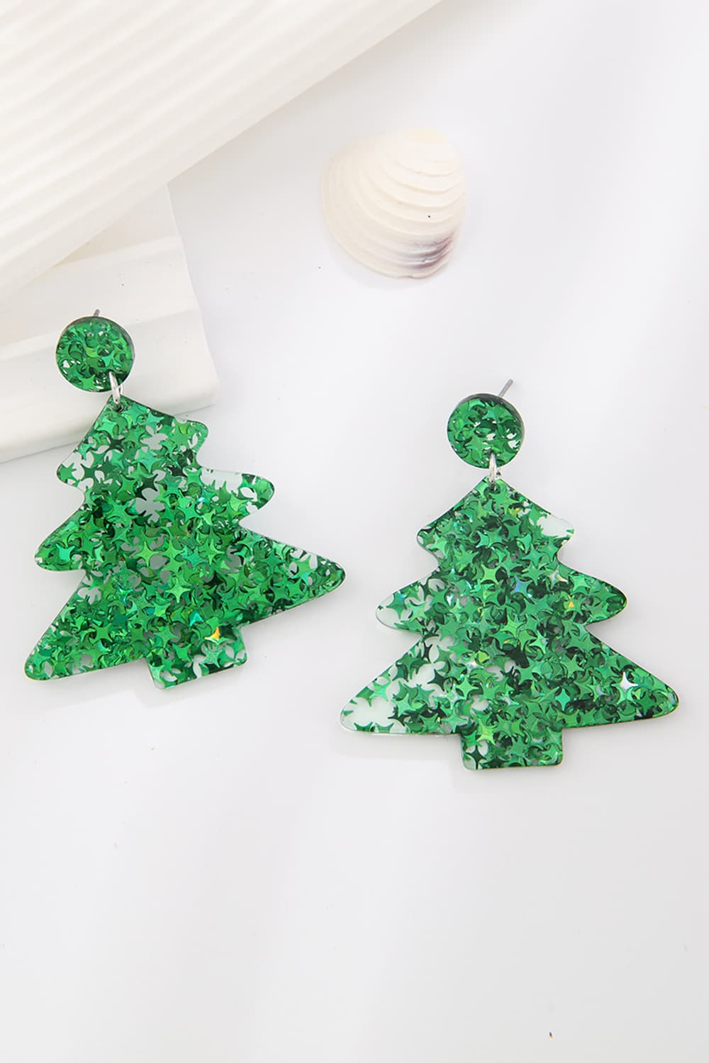 Christmas Tree Acrylic Earrings - Bella Blue Styles