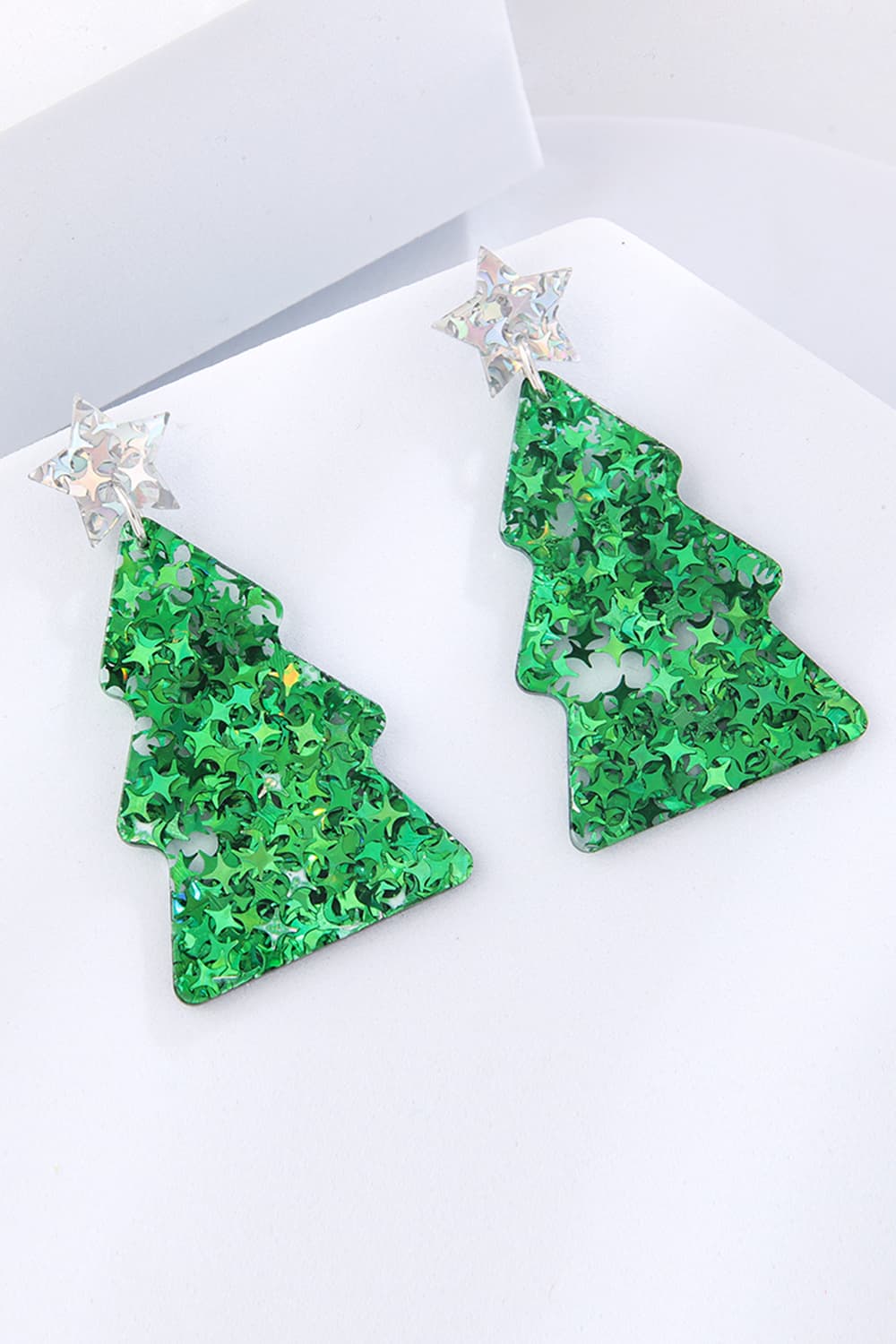 Christmas Tree Acrylic Earrings - Bella Blue Styles