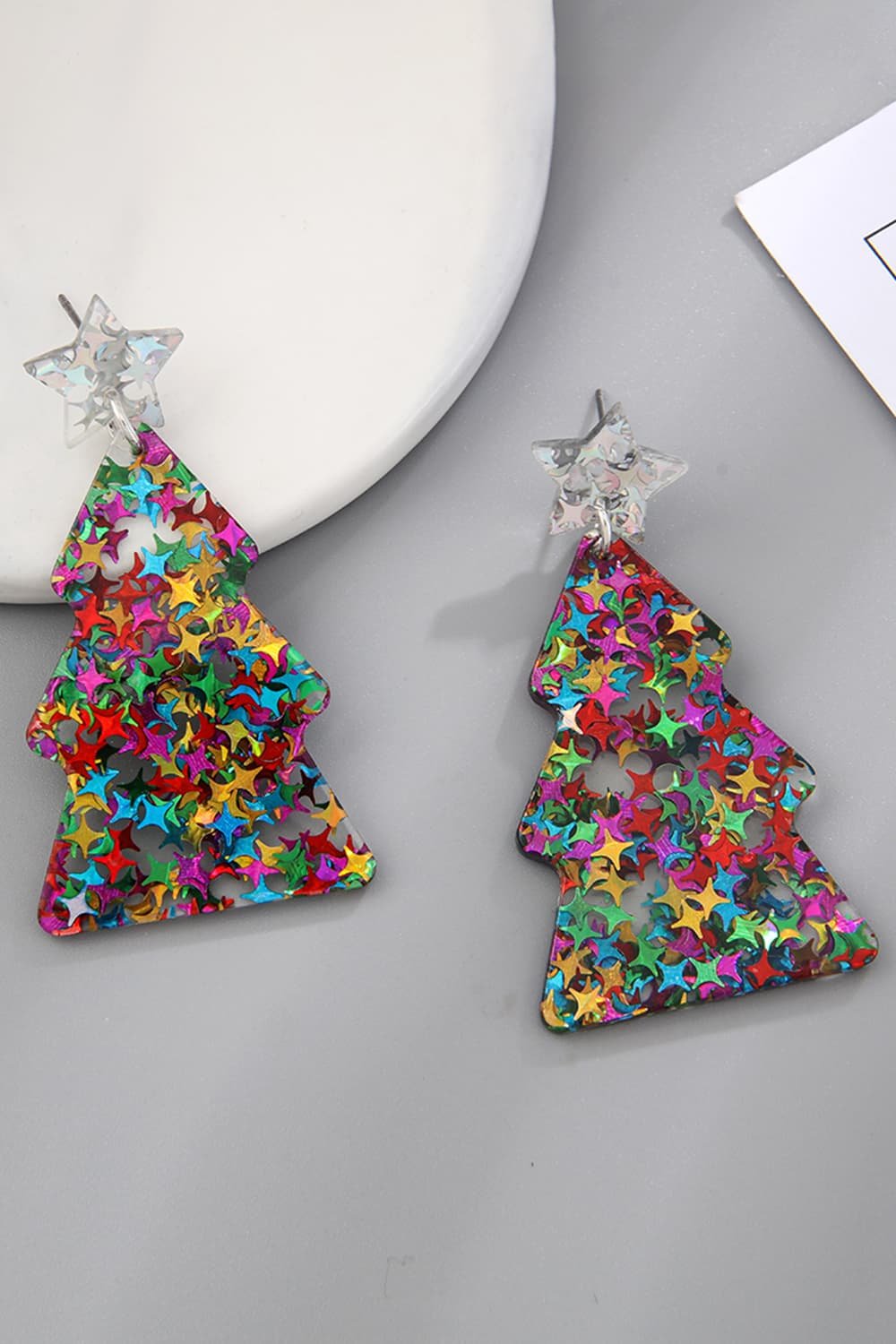 Christmas Tree Acrylic Earrings - Bella Blue Styles