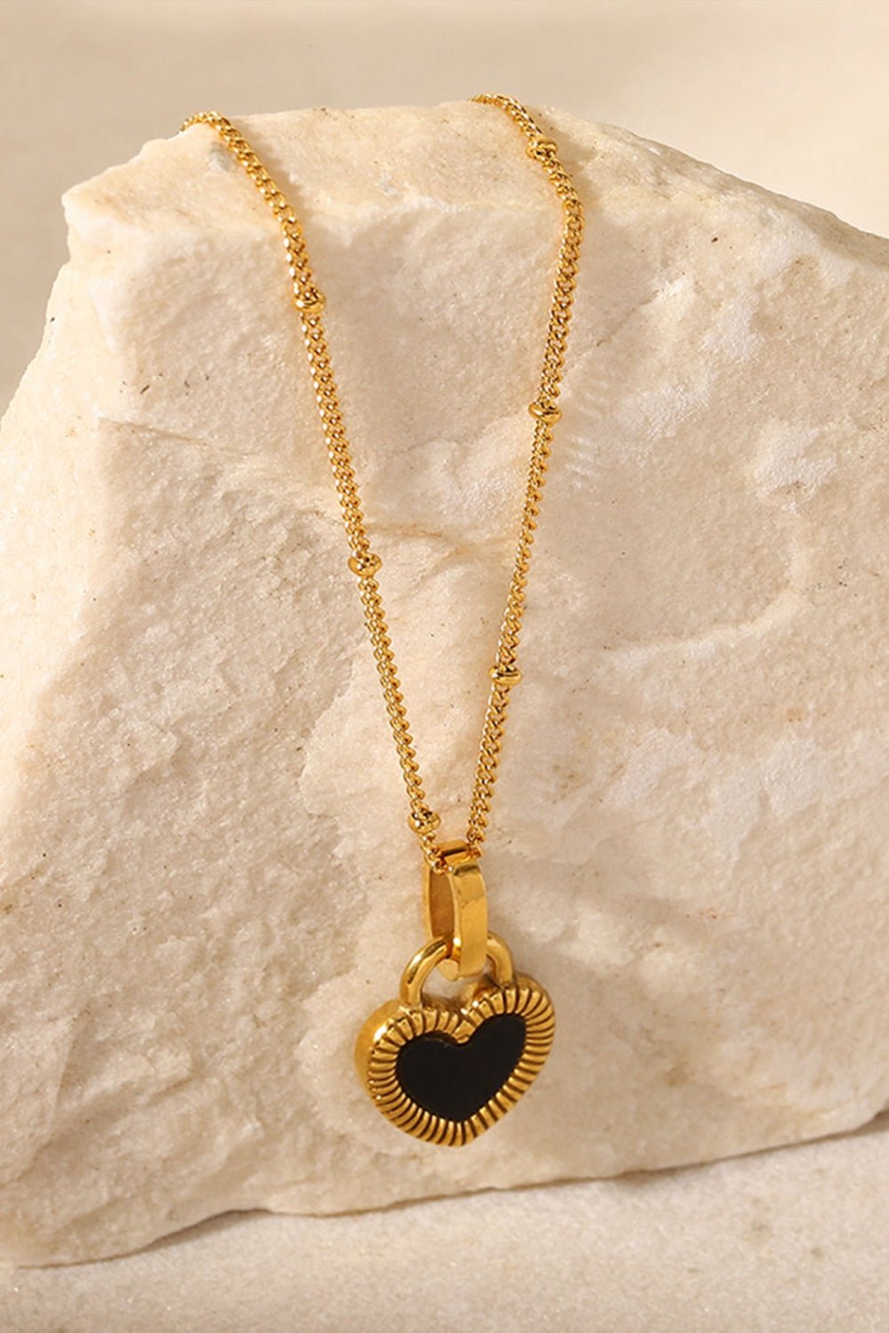 Contrast Heart Pendant Necklace - Bella Blue Styles