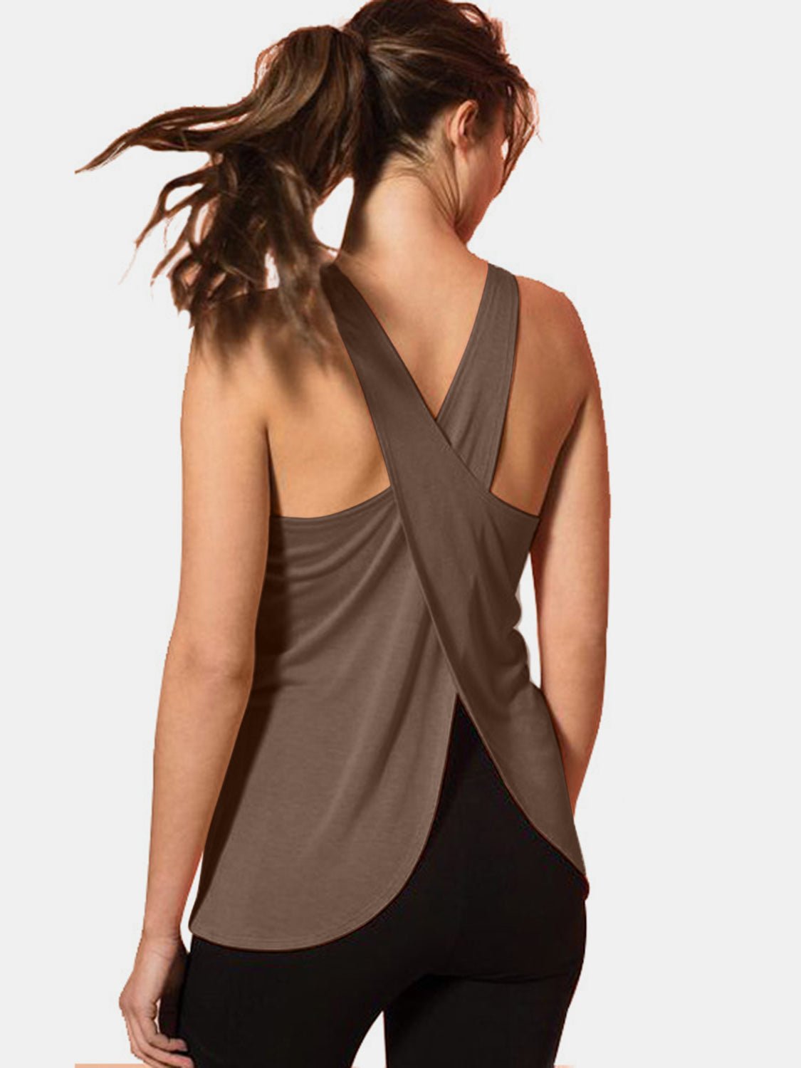 Crisscross Scoop Neck Active Tank - Bella Blue Styles