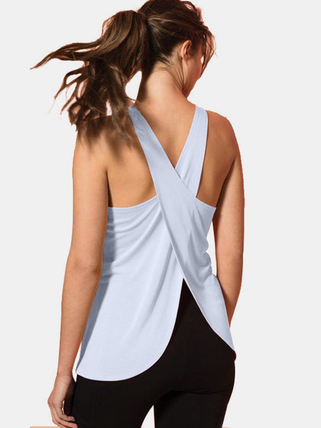 Crisscross Scoop Neck Active Tank - Bella Blue Styles