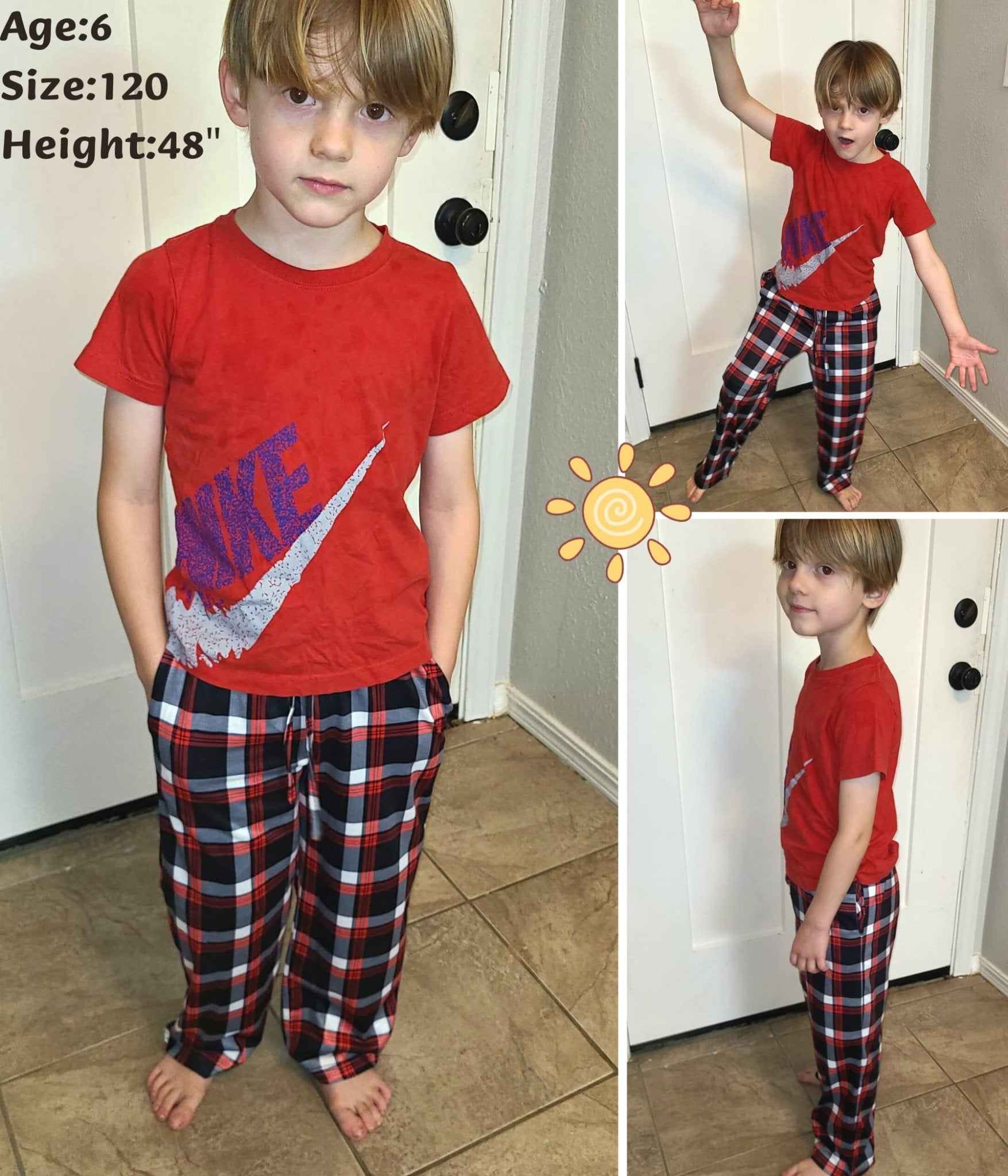 Ekouaer Boys Pajama Pants Long Sleep Pants Soft Elastic Waist Pajama Bottoms Plaid Lounge Pants with 2 Pockets - Bella Blue Styles