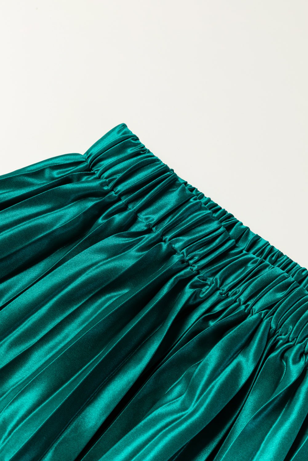 Elastic Waist Pleated Midi Skirt - Bella Blue Styles