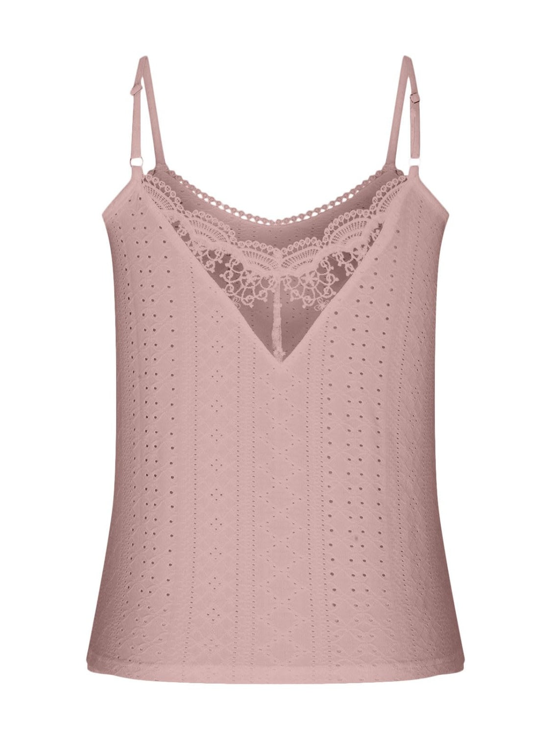 Eyelet Lace Detail V - Neck Cami - Bella Blue Styles