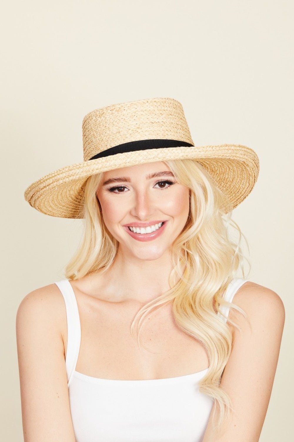 Fame Wide Brim Straw Weave Hat - Bella Blue Styles