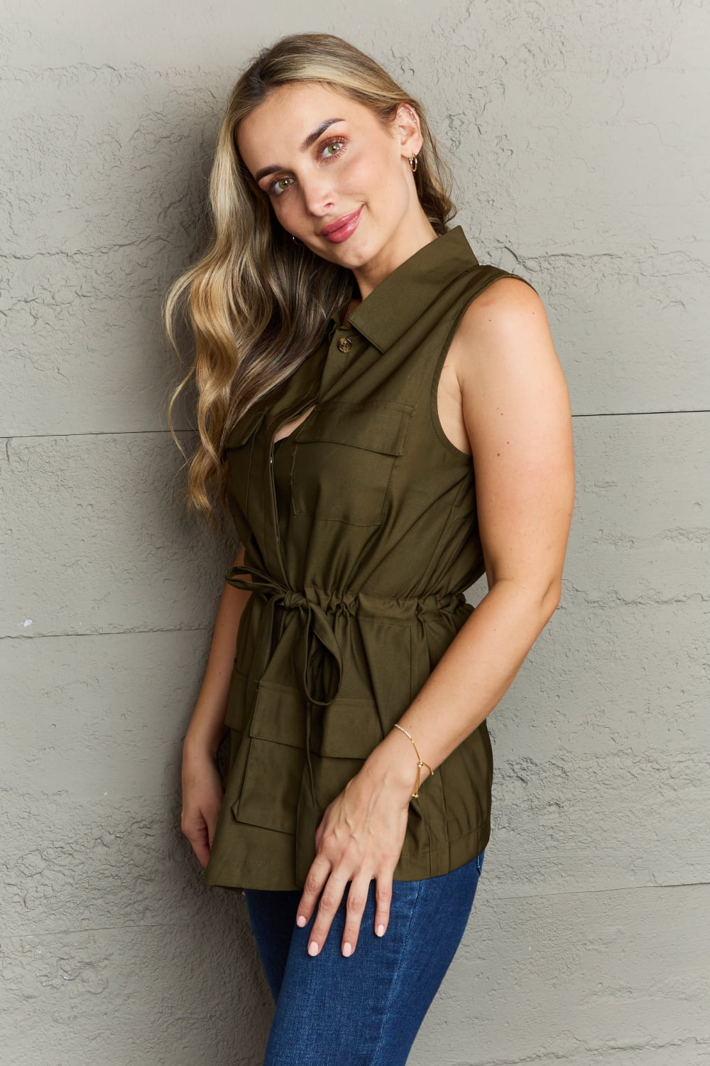 Follow The Light Collared Button Down Top - Bella Blue Styles