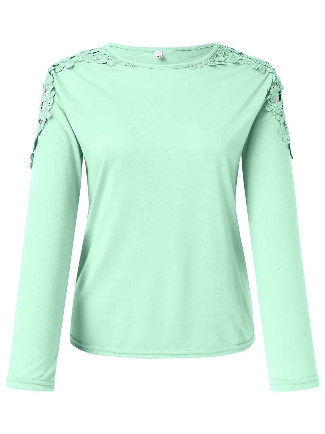 Full Size Cutout Round Neck Long Sleeve T-Shirt - Bella Blue Styles