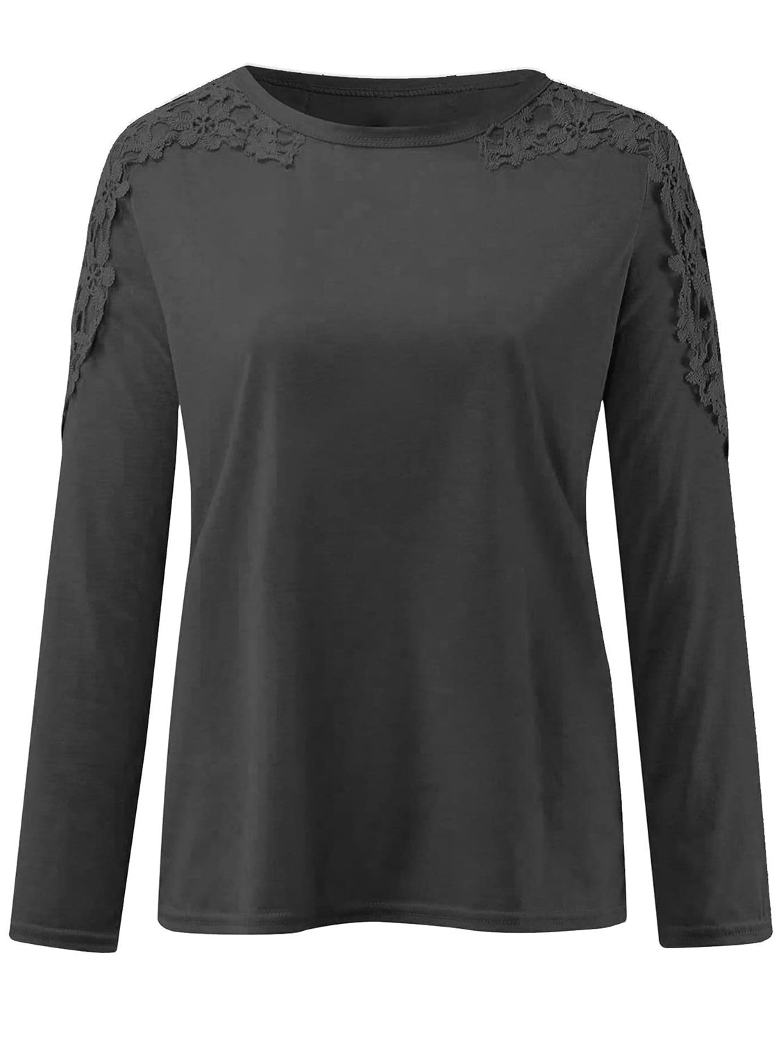 Full Size Cutout Round Neck Long Sleeve T-Shirt - Bella Blue Styles