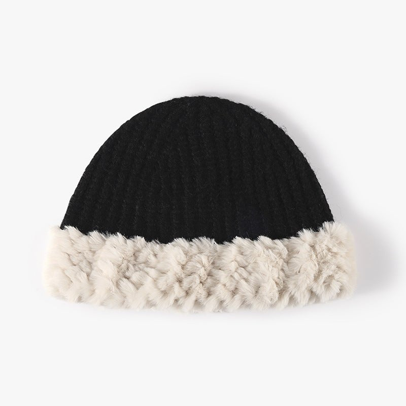 Fuzzy Hem Knit Hat - Bella Blue Styles