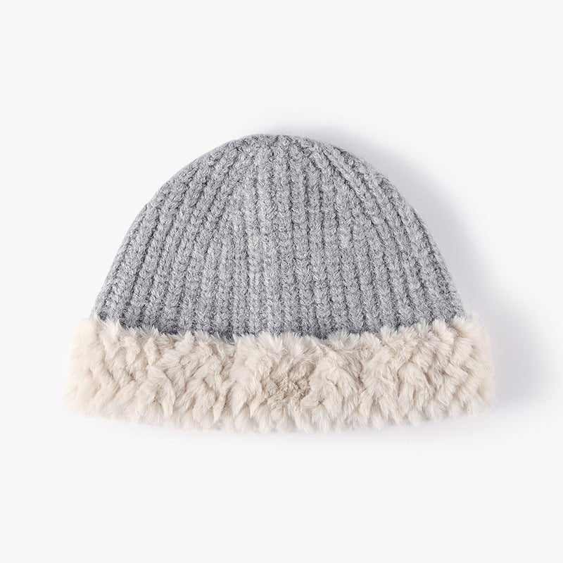 Fuzzy Hem Knit Hat - Bella Blue Styles