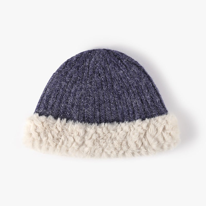 Fuzzy Hem Knit Hat - Bella Blue Styles