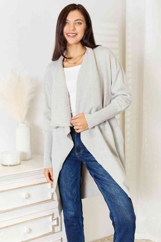 Genesis Open Front Duster Cardigan with Pockets - Bella Blue Styles