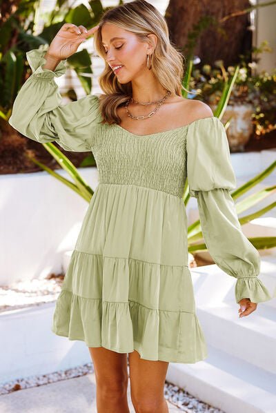 Giddy-up Off-Shoulder Mini Dress - Bella Blue Styles