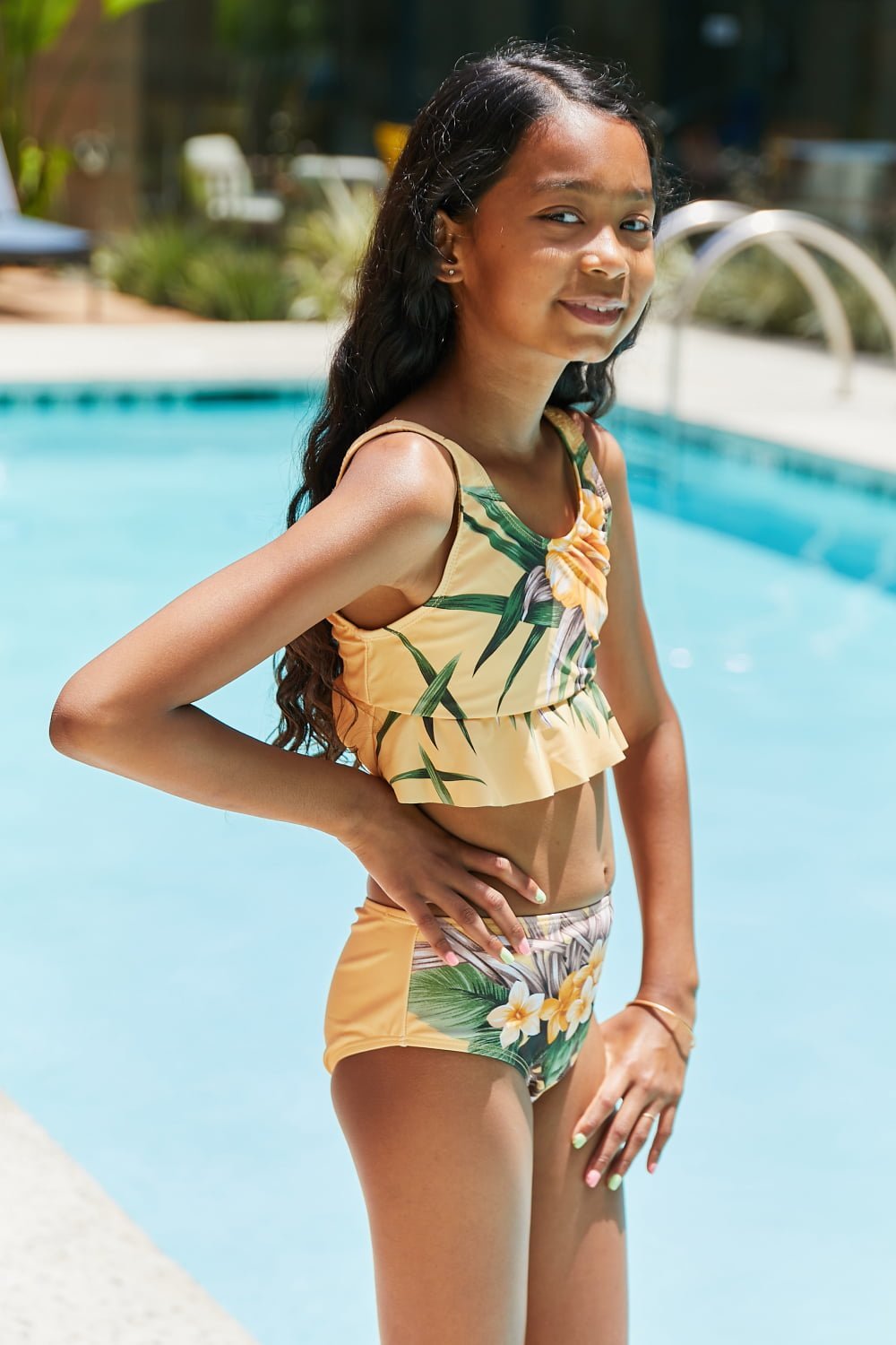 Girls Cool Down Sleeveless Two-Piece Swim Set - Bella Blue Styles