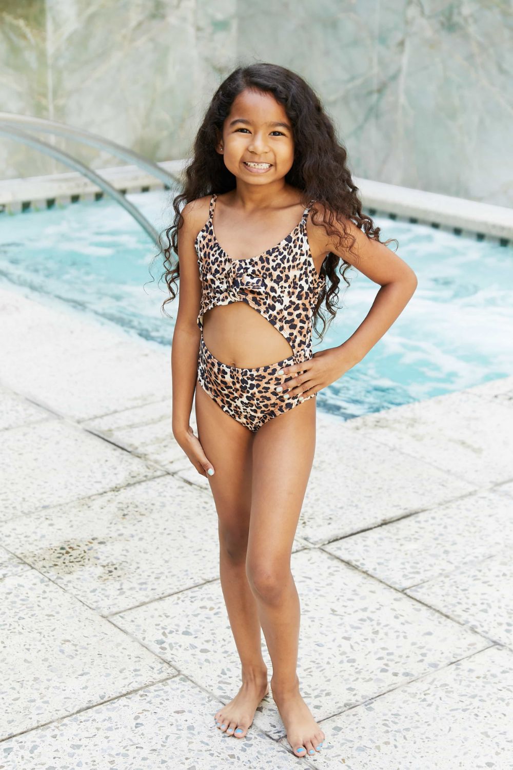 Girls Lost At Sea Cutout One-Piece Swimsuit - Bella Blue Styles