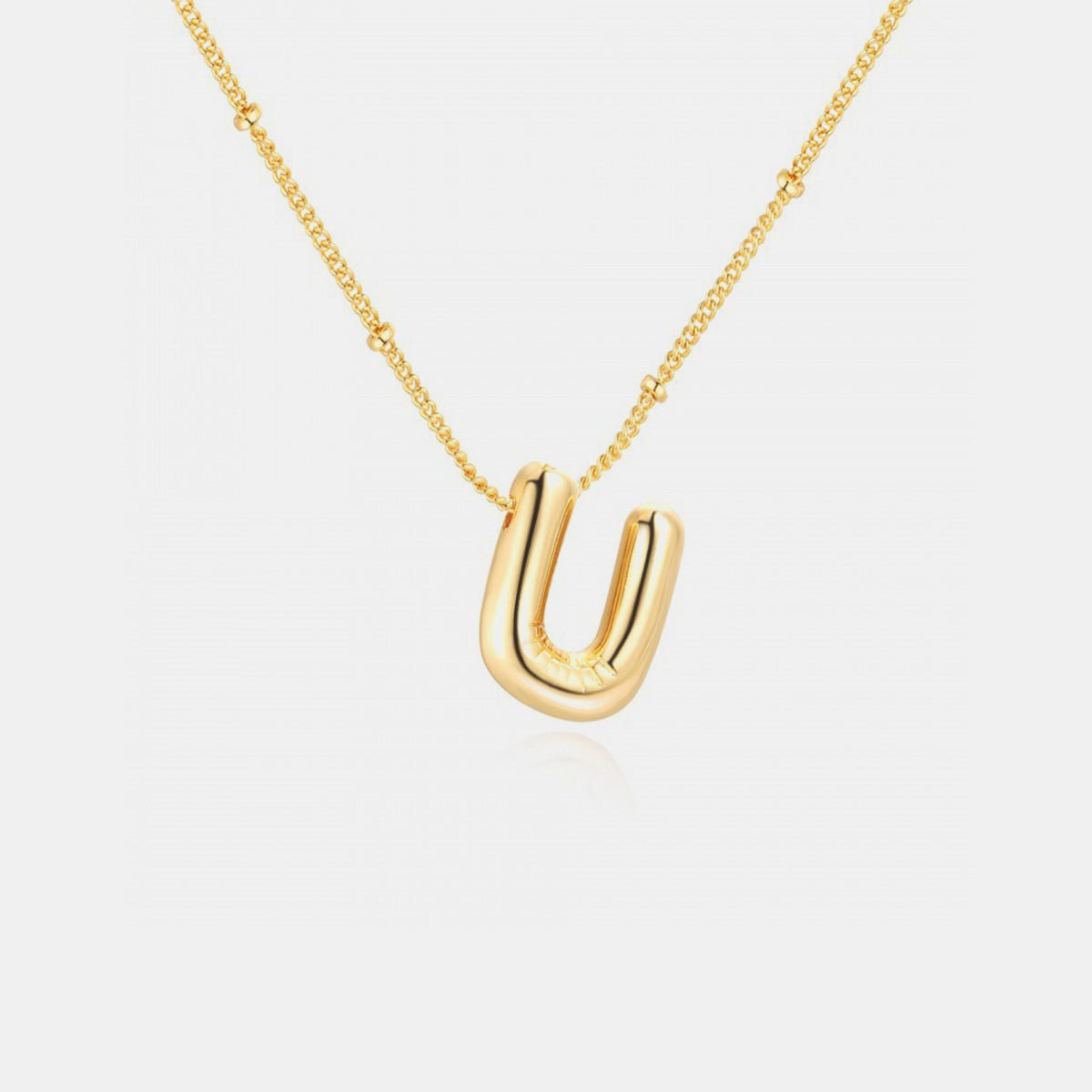 Gold - Plated Bubble Initial Necklace - Bella Blue Styles