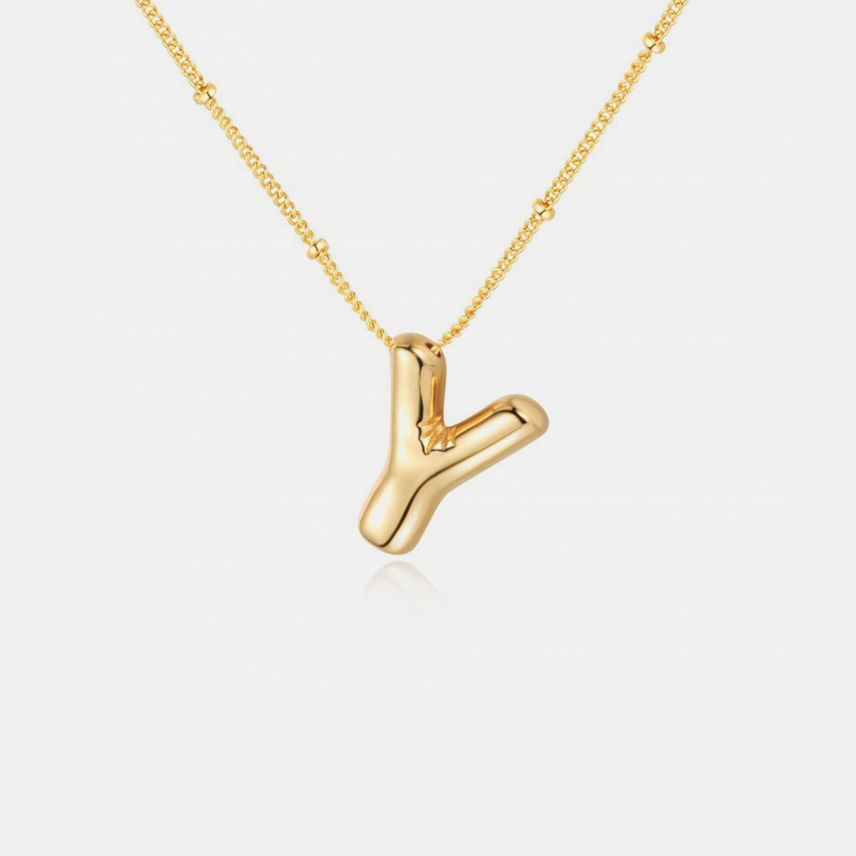 Gold - Plated Bubble Initial Necklace - Bella Blue Styles