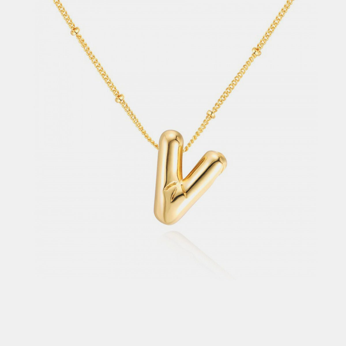 Gold - Plated Bubble Initial Necklace - Bella Blue Styles