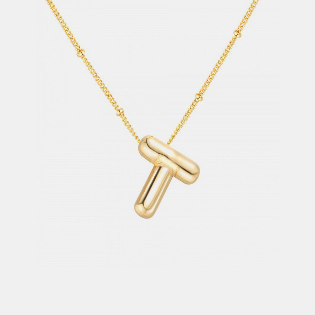 Gold - Plated Bubble Initial Necklace - Bella Blue Styles