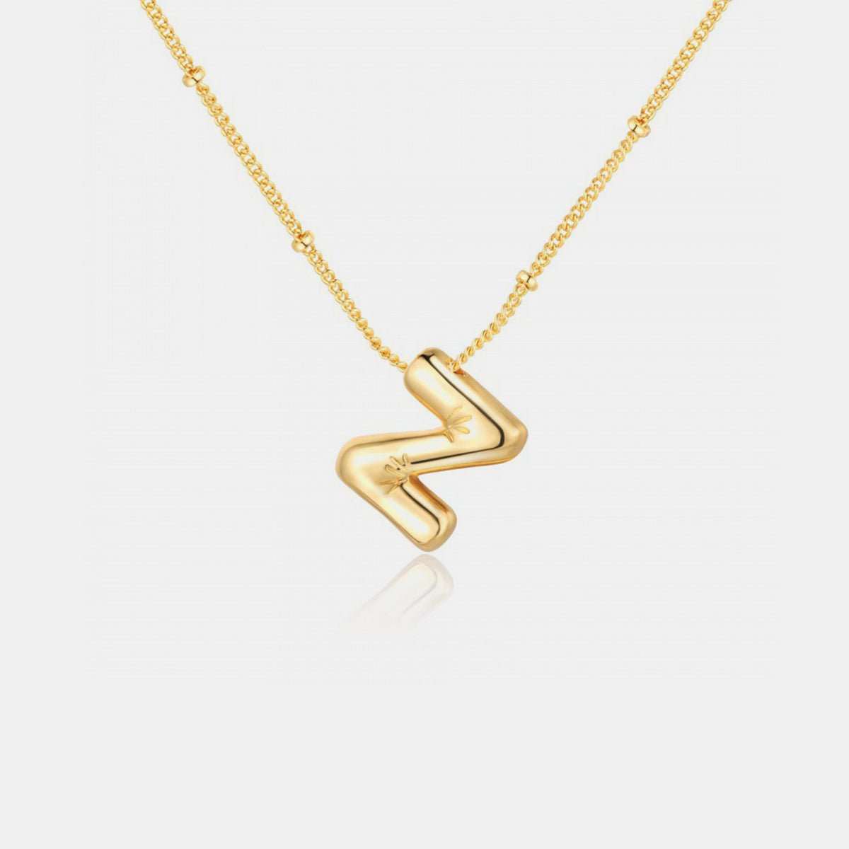 Gold - Plated Bubble Initial Necklace - Bella Blue Styles