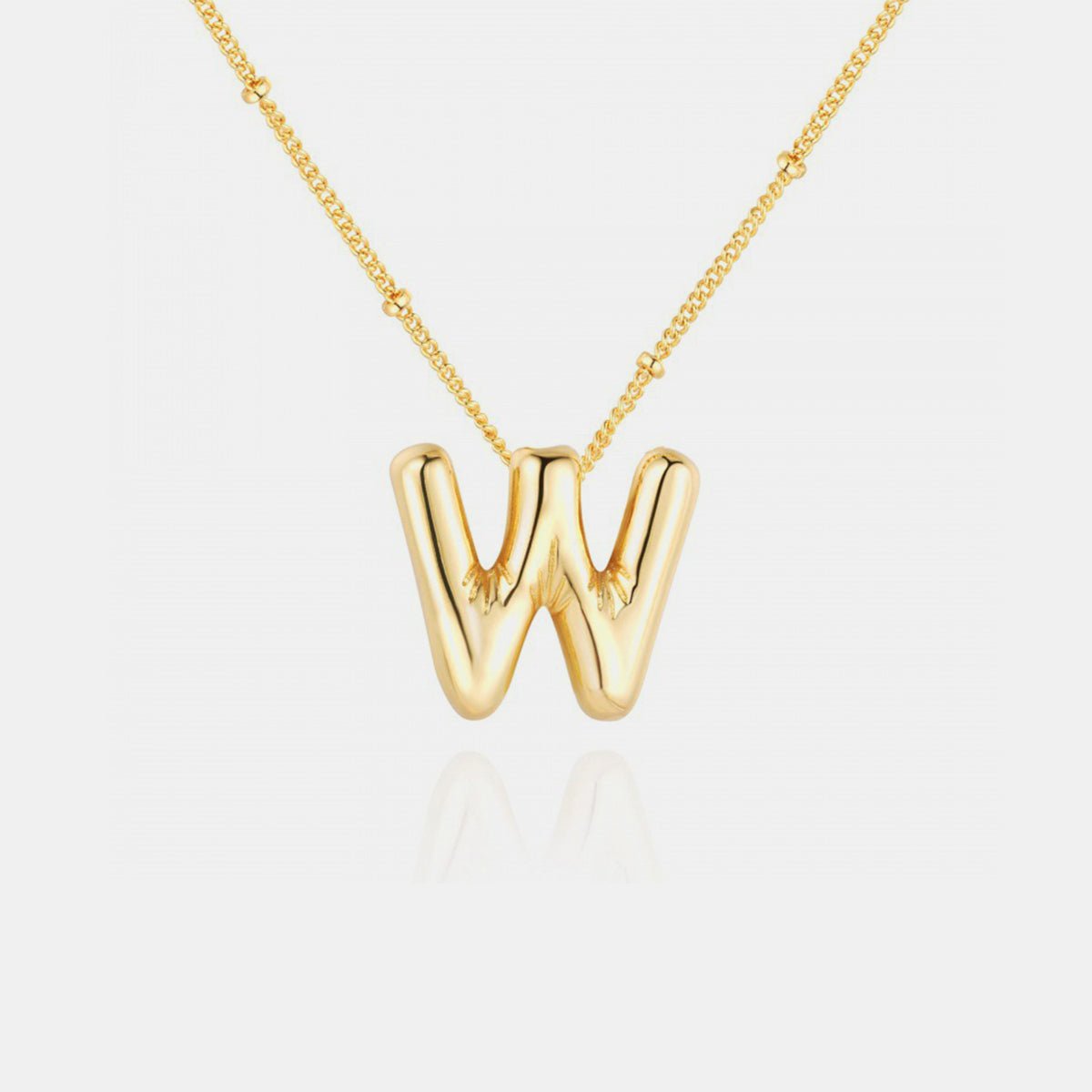 Gold - Plated Bubble Initial Necklace - Bella Blue Styles