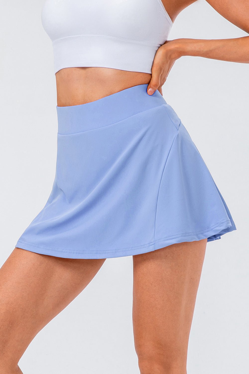 High Waist Pleated Active Skirt - Bella Blue Styles