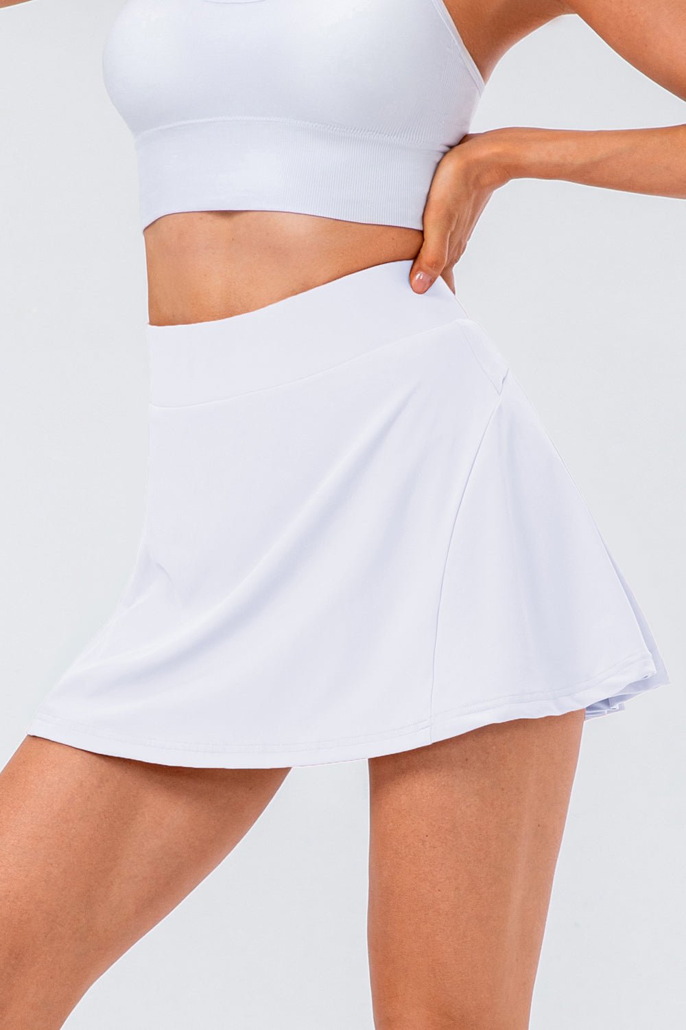 High Waist Pleated Active Skirt - Bella Blue Styles