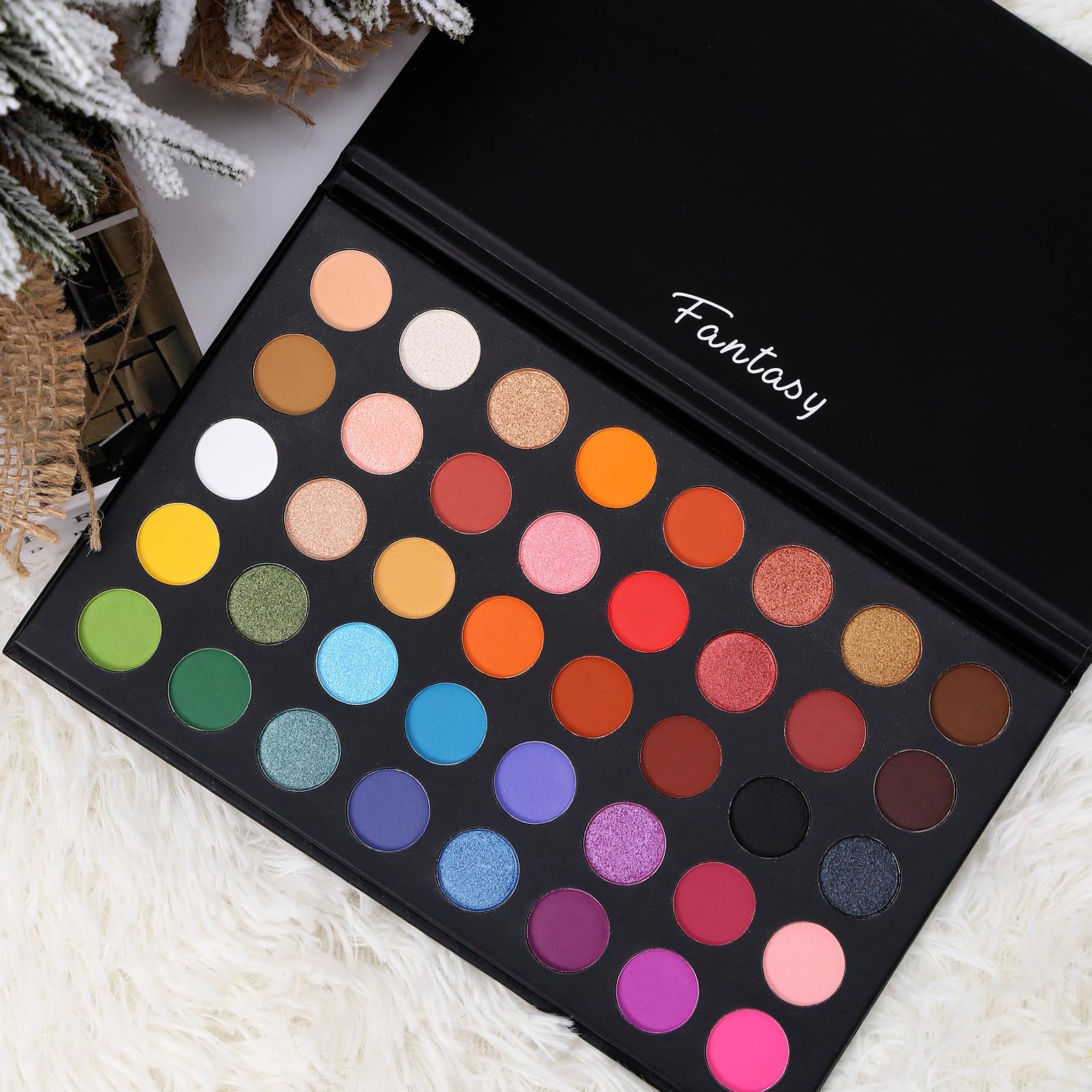 Highly Pigmented Eye Makeup Palette, Matte Shimmer Metallic Eyeshadow Pallet Long Lasting Blendable Natural Colors Make Up Eye Shadows Cosmetics Gift Kit - Bella Blue Styles