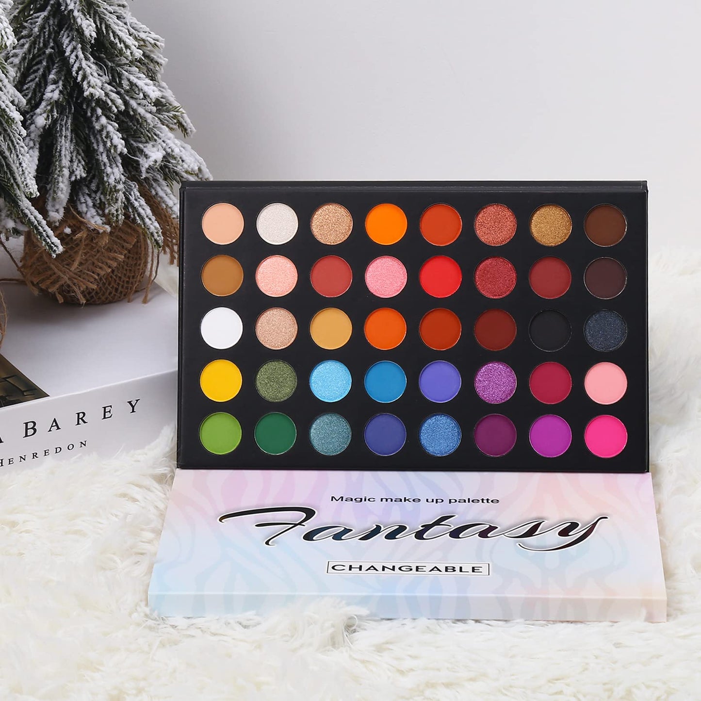 Highly Pigmented Eye Makeup Palette, Matte Shimmer Metallic Eyeshadow Pallet Long Lasting Blendable Natural Colors Make Up Eye Shadows Cosmetics Gift Kit - Bella Blue Styles