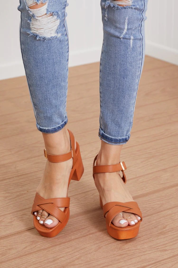 Live Intentionally Block Heeled Sandals - Bella Blue Styles