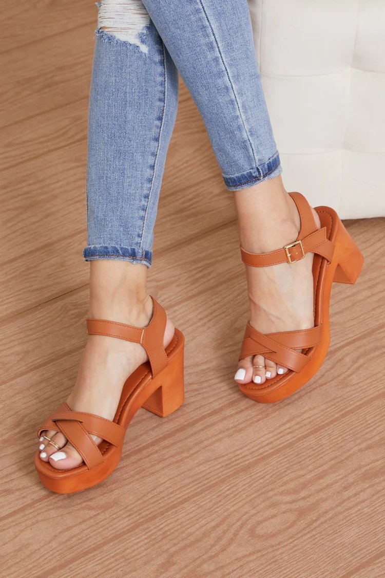 Live Intentionally Block Heeled Sandals - Bella Blue Styles