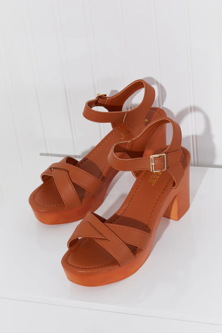 Live Intentionally Block Heeled Sandals - Bella Blue Styles